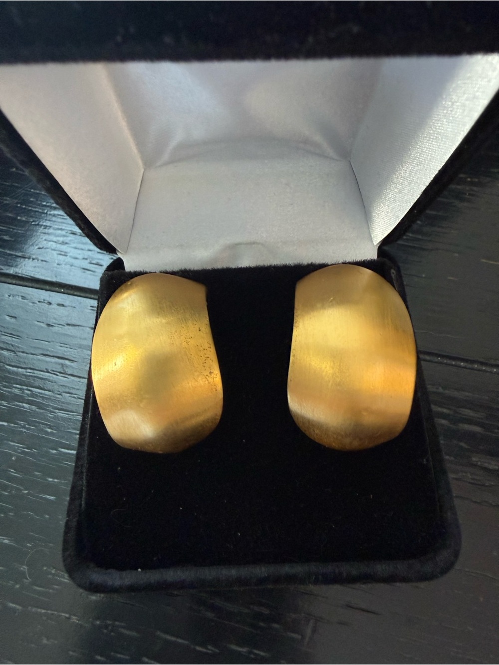 Vintage Anne Klein Gold-Tone Curved Dome Earrings